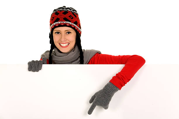 istock Winter girl pointing 152031771
