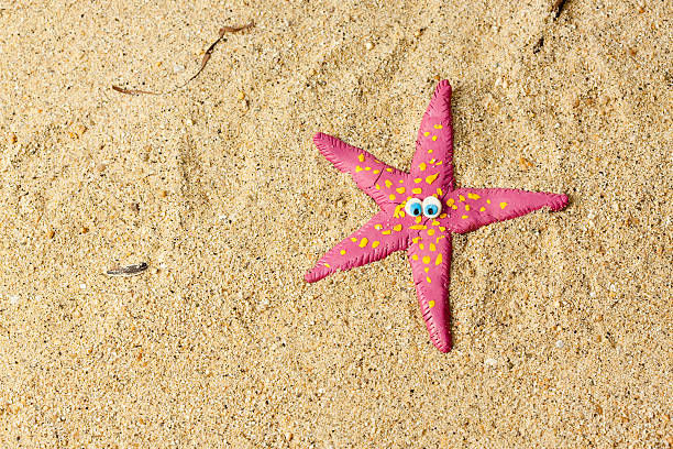 plasticine starfish stock photo