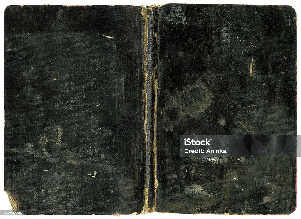 Old Open Book Old Open Book - Grungy Black Cover - XXL Size - Great In Detail! Book Cover Stock Photo