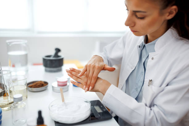 istock Woman performing professional cosmetics research 1520322587