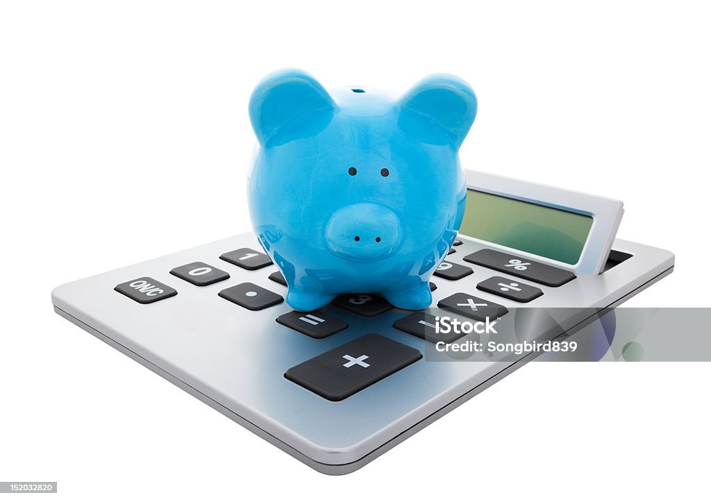 Calcular el ahorro con trazado de recorte - Foto de stock de Ahorros libre de derechos