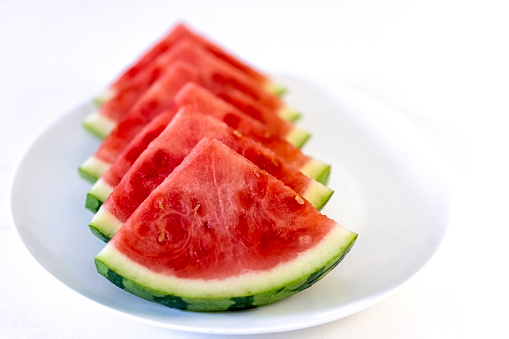 Tasty watermelon slices on a plate
