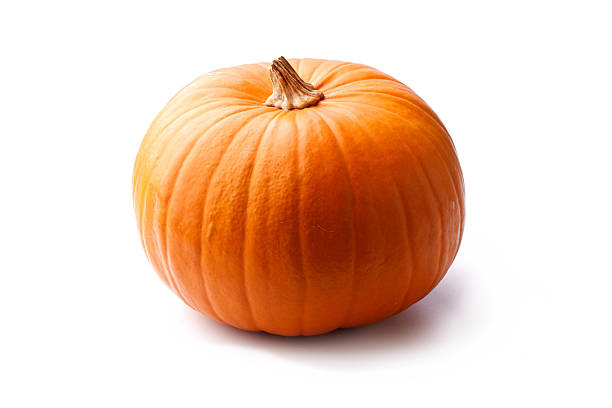 istock Small round orange pumpkin isolated on a white background 152033308