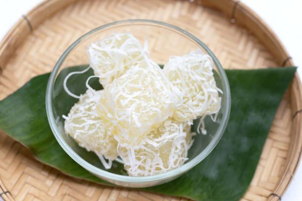 istock Steamed tapioca cake or cassava cake with grated coconut 1520375670