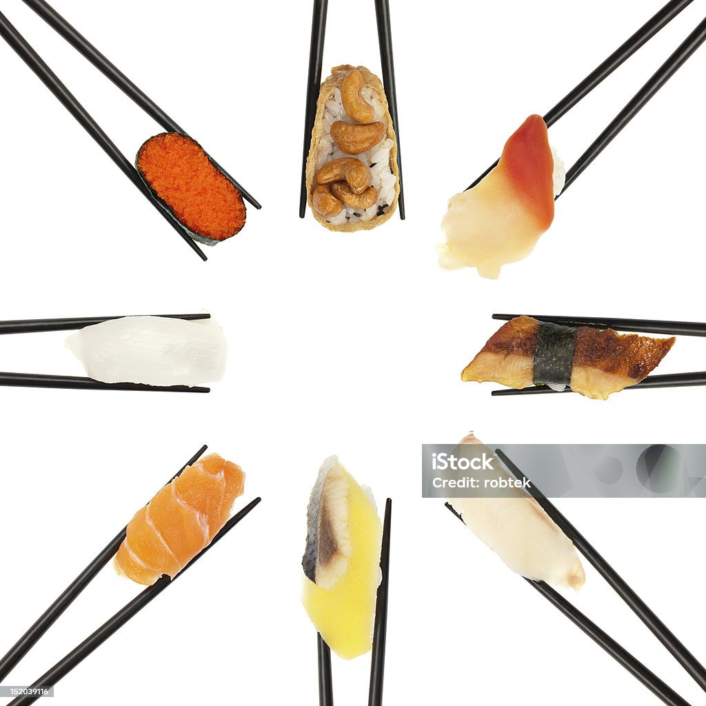 Sushi circonferenza - Foto stock royalty-free di Alga marina