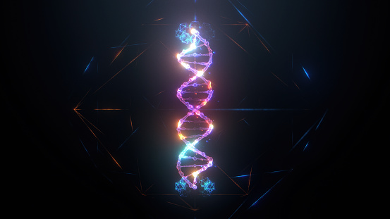 DNA structure on black background design element