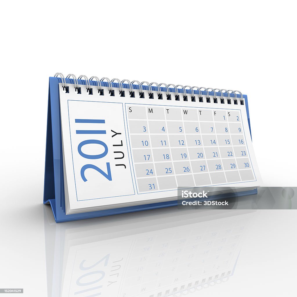 Juli 2011 Kalender - Lizenzfrei 2011 Stock-Foto