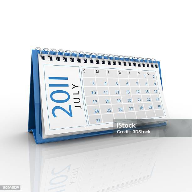 Juli 2011 Kalender Stockfoto und mehr Bilder von 2011 - 2011, Aktenordner, Blau