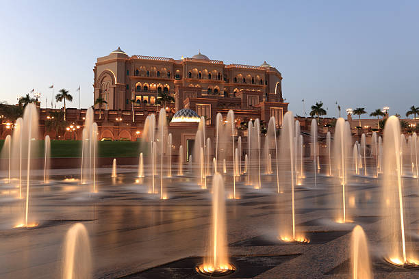 Emirates Palace at night at Abu Dhabi