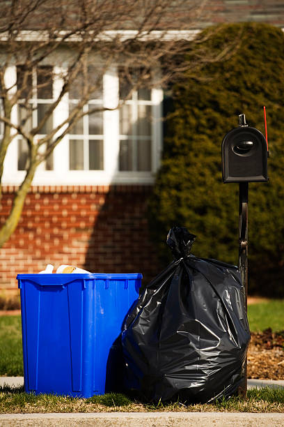 istock Recycle bin sitting outside waiting to be picked up 152046896