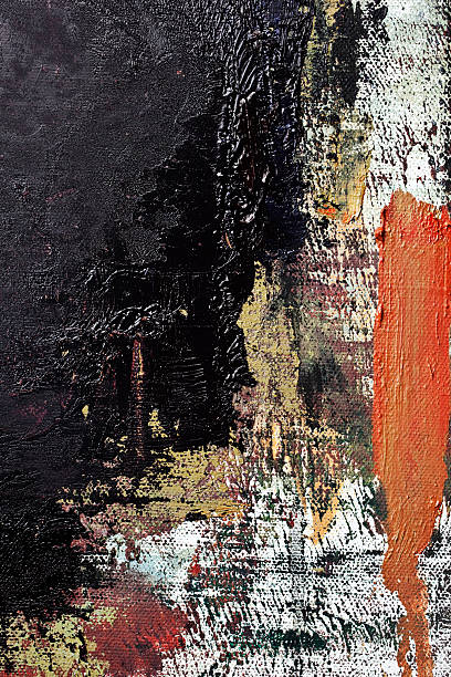istock Abstract painted  black and orange art backgrounds. 152046974