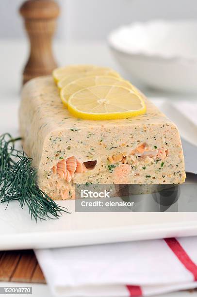 Fresh And Smoked Salmon Terrine Stock Photo - Download Image Now - Salmon - Seafood, Pate, Mousse - Dessert