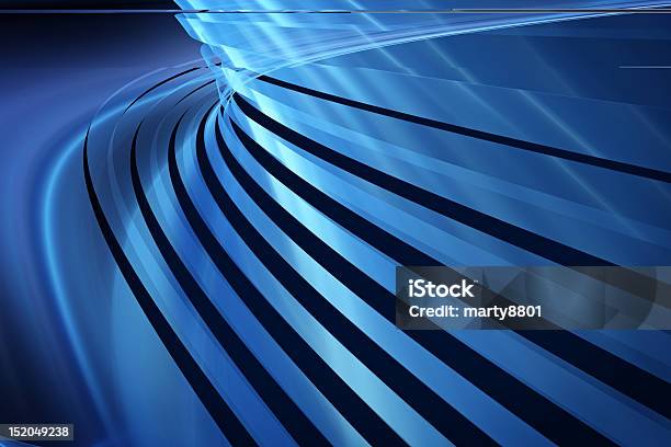 Abstract Background With Bending Blue Lines Stock Photo - Download Image Now - Blurred Motion, Digitally Generated Image, Motion