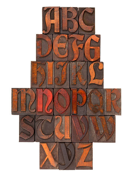 istock English alphabet abstract - antique type 152049664