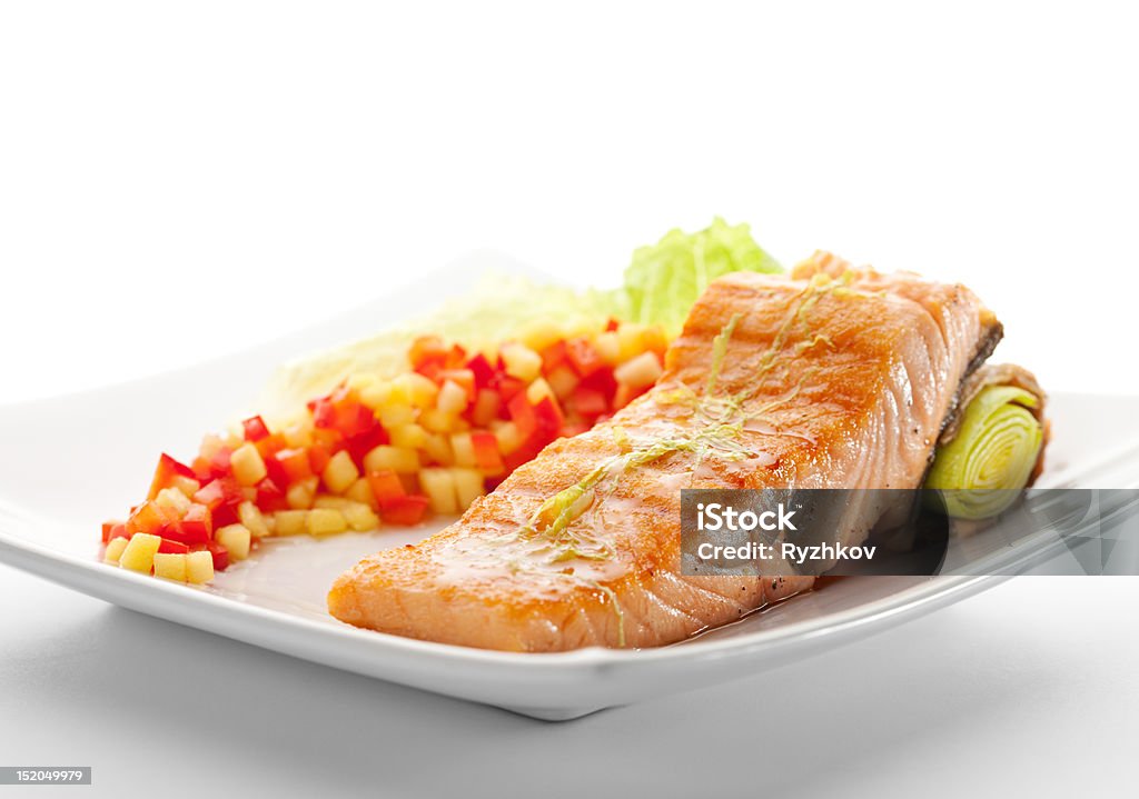 Filete de salmón - Foto de stock de Al horno libre de derechos
