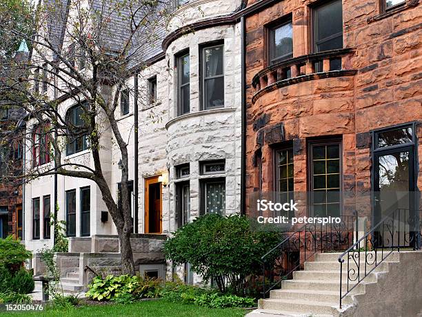 Old Chicago Houses Stock Photo - Download Image Now - Chicago - Illinois, House, Brownstone