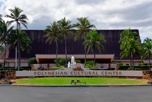 Laie, Oahu, Hawaii, USA: Polynesian Cultural Center (PCC), the visitor can explore eight simulated tropical villages, including Hawaii, Samoa, Aotearoa, Fiji, Tahiti and Tonga - owned by the Church of Jesus Christ of Latter-day Saints (Mormon / LDS Church).
