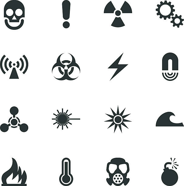 Hazard Sign Silhouette Icons Hazard Sign Silhouette Vector File Icons. hazardous waste symbol stock illustrations