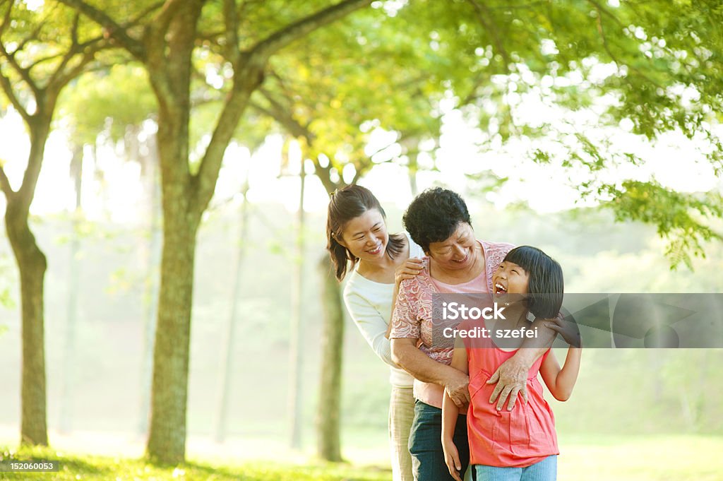 Three generations family Three generations family having fun at outdoor 30-39 Years Stock Photo