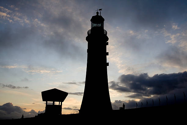 istock Smeaton's Tower Lighthouse in Silhouette against blue sky and sunset 152060206