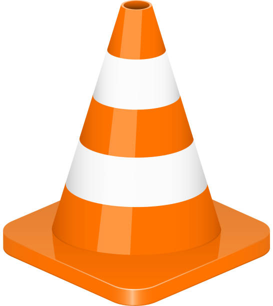 traffic cone Vector illustration of traffic cone (eps 10) traffic cone isolated road warning sign three dimensional shape stock illustrations