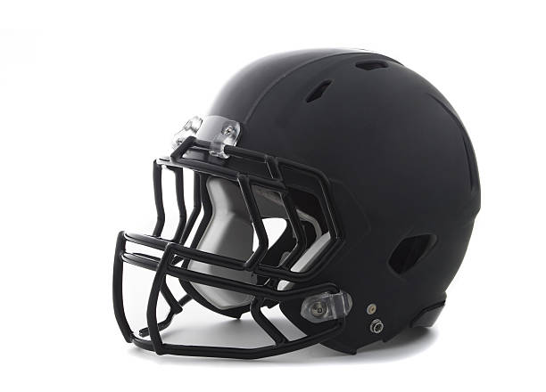 istock Black Football Helmet on white 152062581