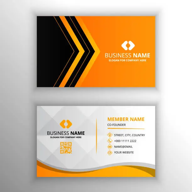 Vector illustration of Black and Yellow Business Card Template