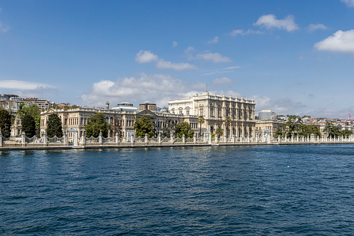 Famous luxury Dolmabahce palace was ordered by the Empire's 31st Sultan, Abdulmecid I, and built between the years 1843 and 1856, in Istanbul, Turkey.