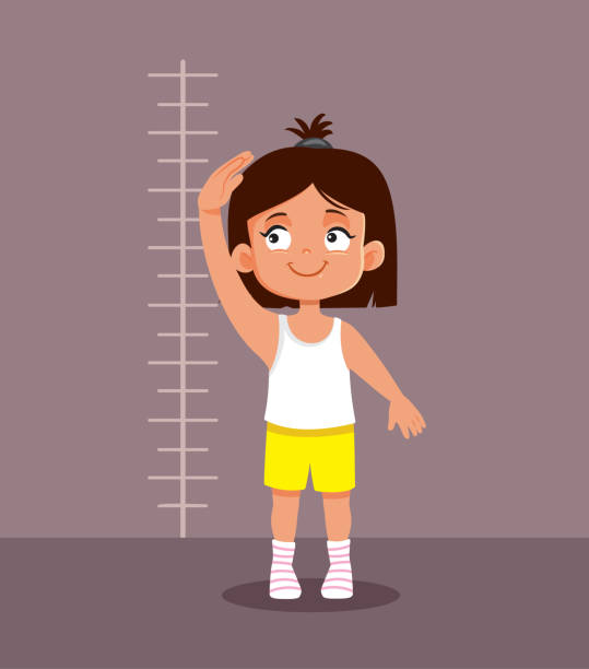 istock Girl Measuring her Height in Healthy Development Concept Illustration 1520739164
