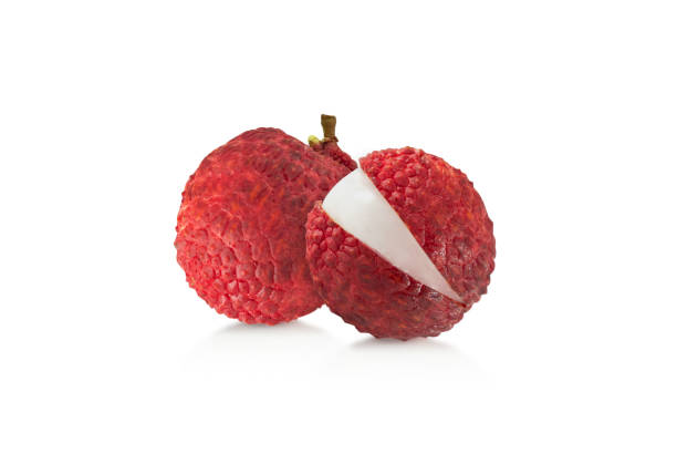istock Fresh ripe lychee tropical fruit isolated on white background 1520777840