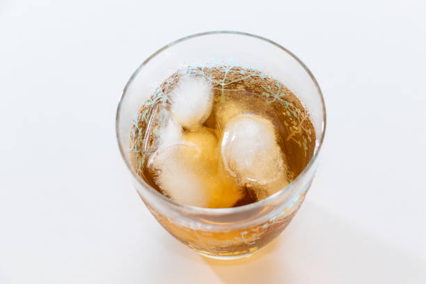 Barley tea with ice in a glass