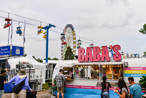 Elizabethtown, PA, USA  August 26, 2022: The Annual Elizabethtown Fair features  animal, agricultural, competitive and commercial exhibits, and offers free admission.