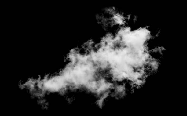 istock White cloud isolated on black background,Textured smoke,brush effect 1520838313