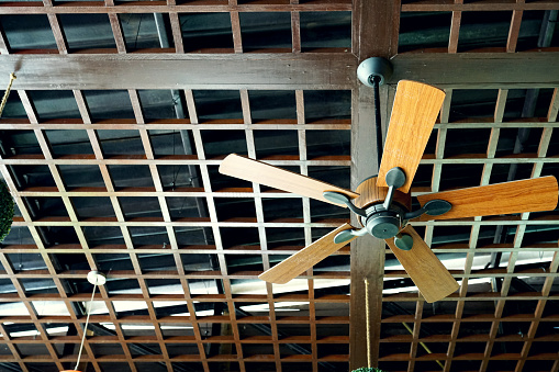 Wooden fan ceiling ancient