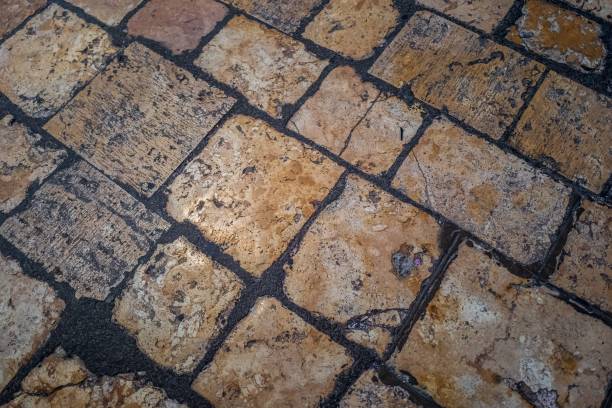 Stone tile flooring stock photo
