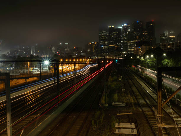 istock Urban skyline and train tracks 1520950468