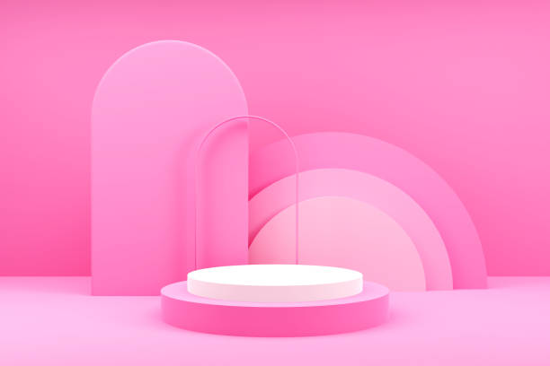 istock 3D Render, Podium pedestal or platform in blank space background minimal, 3d product mockup, Product presentation, 3d rendering geometric shape design. 1520995596