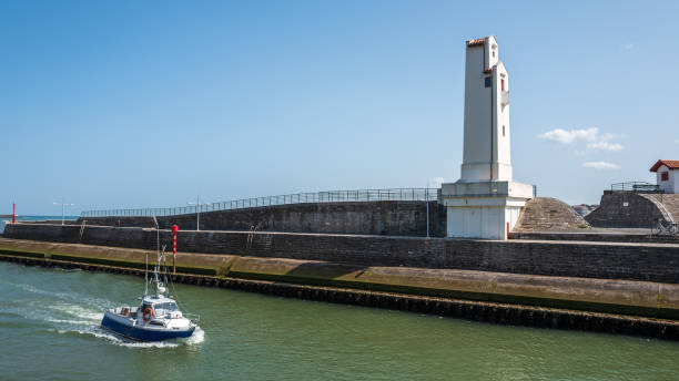 Lighthouse in Pyrénées-Atlantiques stock photo