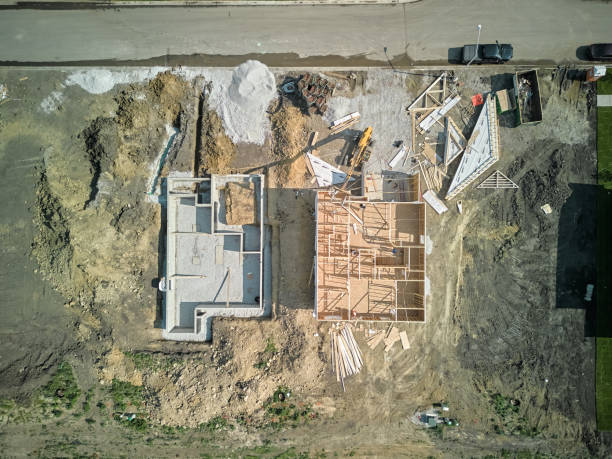 istock Wide above shot. element of house construction. 1521048174