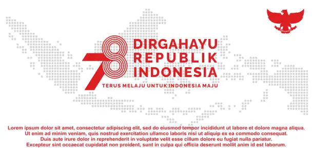 Vector illustration of 17 August. Indonesia Happy Independence Day banner, greeting card, background vector. Dirgahayu Republik Indonesia