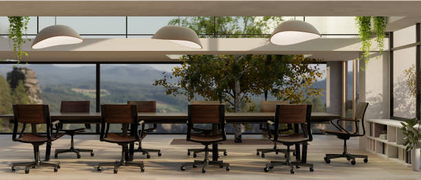 istock Interior design of a modern, contemporary, eco-friendly, spacious meeting room 1521054329