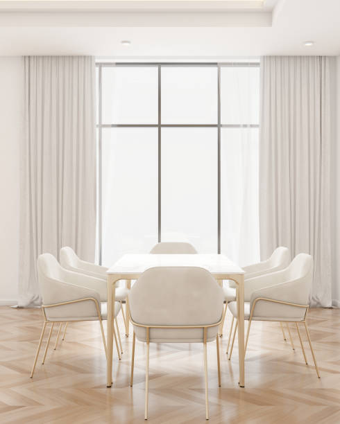 Modern dining room interior. Render image.