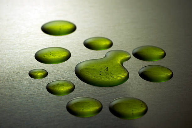 Texture metal with drops water. stock photo