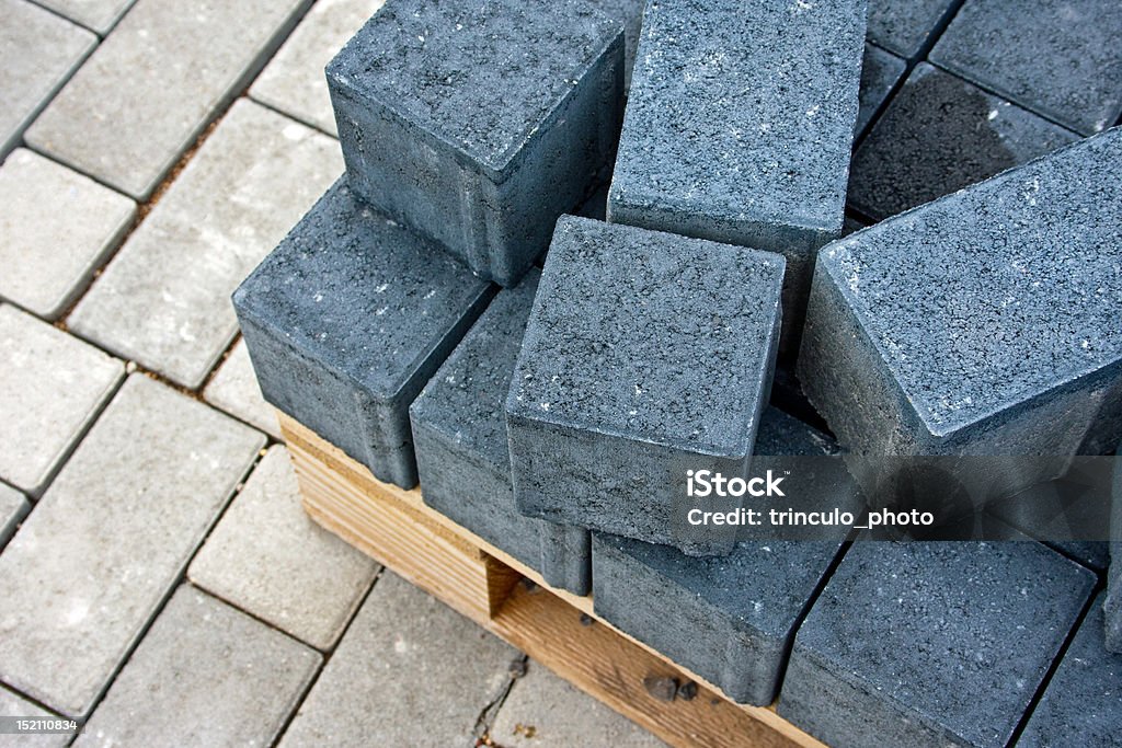 Paving stones Paving stones on wooden pallet Construction Material Stock Photo