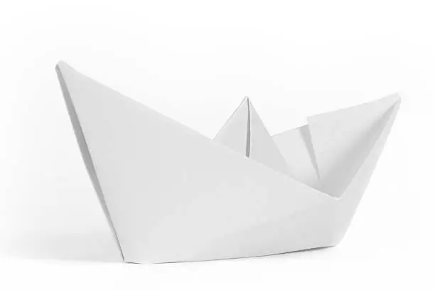 paper boat on white background