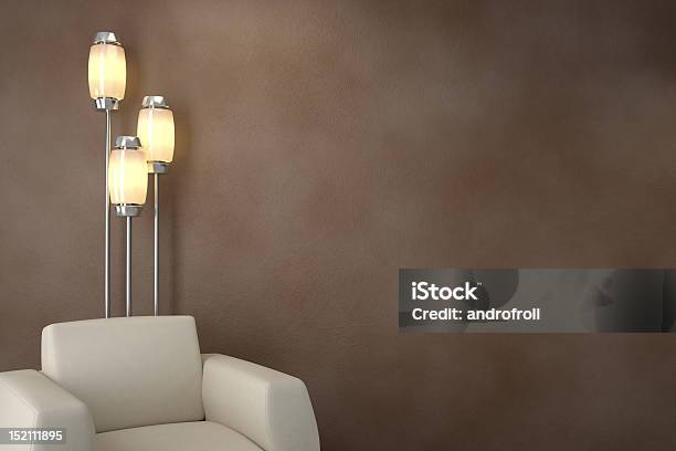Design Interior Armchair In Modern Room Stock Photo - Download Image Now - Armchair, Brown, Brown Background