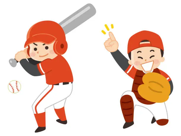 Vector illustration of Baseball player men. Baseball club.