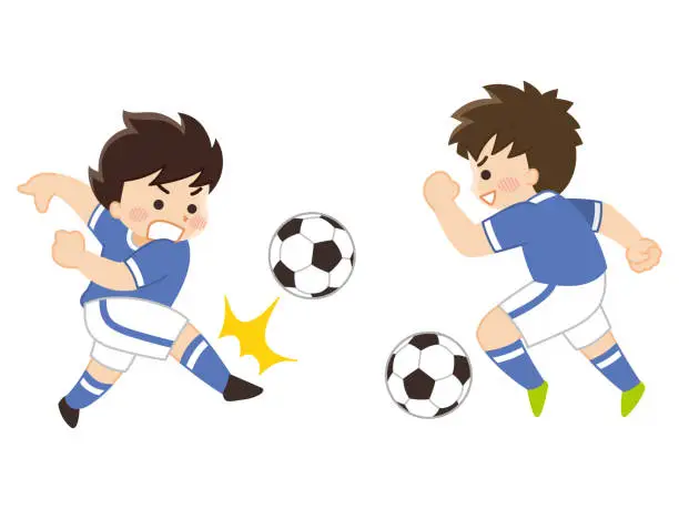 Vector illustration of Soccer player man. Soccer club.