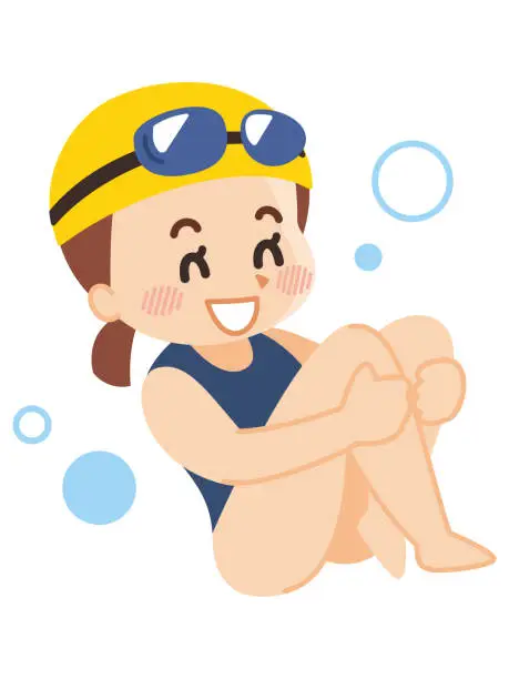 Vector illustration of Swimmer woman. Swimming club. swim.