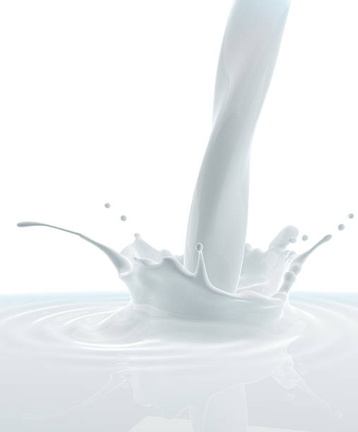 Close up of the splash from milk being poured stock photo